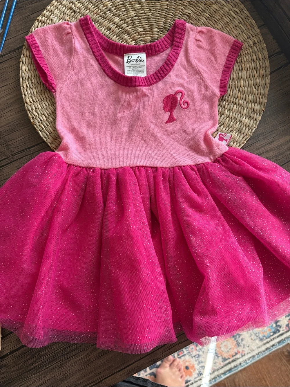 Barbie Hot Pink Glitter Tulle Dress